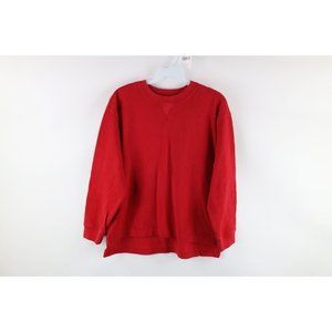 Vintage Gap Womens Large Faded Thermal Knit Boxy Fit Long Sleeve T-Shirt Red